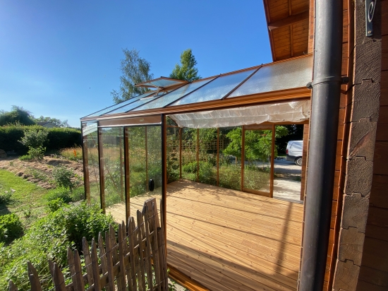 Porte patio pour serre de jardin