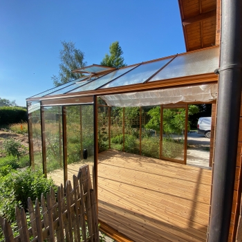 Porte patio pour serre de jardin